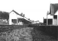 Looking east along the trackbed at Callander in February 1970 with tracklifting complete. The bridge carrying Ancaster Road can be seen in the background. [See image 33783] <br><br>[Colin Miller /02/1970]