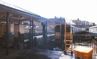 A train about to leave New Brighton for Liverpool in January 1989.<br><br>[Ian Dinmore /01/1989]