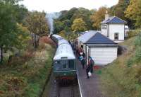 About to be propelled from Keith Town to Strathmill siding on 14 October 2012 are 5 DMU coaches. [See image 40656]<br><br>[John McIntyre 14/10/2012]