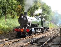 GWR 2-8-0 no 3803 photographed at Shackerstone on the Battlefield Line on 14 October 2012.<br><br>[Peter Todd 14/10/2012]