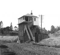 Remains of the West signal box at Callander in October 1968 looking towards Strathyre. [See image 20433]<br><br>[Colin Miller /10/1968]