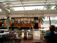 View from a bar stool. A Port Soller street tram in Majorca, photographed with minimal effort on 19 October 2012.<br><br>[Peter Todd 19/10/2012]