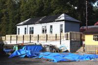 Station building under re-construction at Milton of Crathes on 10th October 2012. In a previous life this was the GNSR Station building at Oldmeldrum. Taken down and transported to Deeside  - true re-cycling [see image 12433].<br><br>[Brian Taylor 10/10/2012]