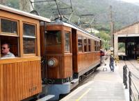 Train on the Soller Railway alongside Soller depot on 19 October 2012. <br><br>[Peter Todd 19/10/2012]