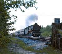 DB 3 cylinder 2-10-0 No. 043 737 with a long train of bogie hoppers heading towards Rheine at Leschede in June 1976. As the train is single headed it won't be one of the legendary 4,000t trains of imported iron ore from Emden Docks, which were normally hauled by a pair of these powerful locomotives.<br><br>[Bill Jamieson 05/06/1976]