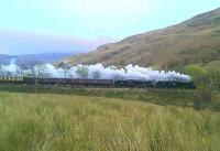 Black 5s 44871+45407 photographed at Arrochar on 27 October on their way from Fort William to Polmont with an SRPS special.<br><br>[Malcolm Chattwood 27/10/2012]