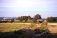 View from south of Newtongrange towards Salisbury Crags and Arthur's Seat on 9th October 2012 - many of the structures to be re-used on the Borders Railway are in remarkably good condition despite lack of railway maintenance for more than 43 years.<br><br>[David Spaven 09/10/2012]