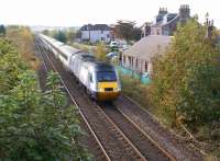 The morning HST service from Leeds to Aberdeen passes the former station at Fordoun (closed 1956) between Laurencekirk and Stonehaven on 20 October 2012. <br><br>[John McIntyre 20/10/2012]