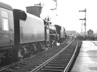 45073+45156 photographed at Blackburn on 28 July 1968 with the 'Farewell to BR Steam' tour. The pair took the special as far as Rose Grove before handing over to 48773.<br><br>[K A Gray 28/07/1968]