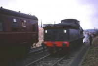 <i>Scottish Rambler No 5</i> at Westfield on 11 April 1966, with J36 0-6-0 no 65345 in the process of running round prior to taking the train back to Bathgate.<br><br>[Robin Barbour Collection (Courtesy Bruce McCartney) 11/04/1966]