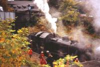 46512 and five DMU coaches preparing to form the 15.00 train to Dufftown at Keith Town on Saturday 13th October.<br><br>[David Spaven 13/10/2012]