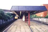 A Class 504 DC electric unit stands at Bury Interchange station in August 1991.<br><br>[Ian Dinmore /08/1991]