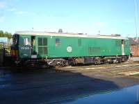 Transmart Trains 73133 idles on No 1 road after being brought out of Cambrian Transport's Barry Shed a short period after arrival from Selhurst Depot. <br><br>[David Pesterfield 17/10/2012]