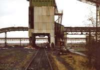 Loading point at Markham Main Colliery, Armthorpe, in the 1980s. The colliery finally closed in 1996 and a housing estate now stands on the site. [See image 40964]. Markham Main Colliery Ltd<br><br>[David Spaven //]