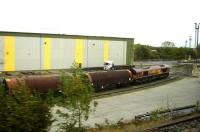 66137 at Wolverhampton steel terminal on 25 October 2012, having recently propelled a newly arrived rake of covered steel wagons into a stabling siding.<br><br>[David Pesterfield 25/10/2012]