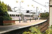 Looks like the balloon's gone up at Berwick on 12 October as the 07.00 ex-Kings Cross prepares to leave the station and continue on its journey to Edinburgh. The spherical objects are in fact platform lights.<br><br>[John Furnevel 12/10/2012]