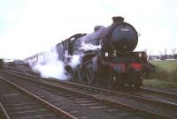 B1 4-6-0 no 61342 prepares to leave Girvan goods for Muirkirk on 10 April 1966 with <I>'Scottish Rambler No 5'</I>.<br><br>[Robin Barbour Collection (Courtesy Bruce McCartney) 10/04/1966]