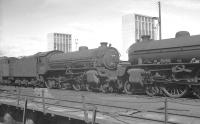 B1 61349 stands in the sidings alongside Thornton shed around the time of its withdrawal in the summer of 1966. The towers of Rothes Colliery dominate the background. <br><br>[K A Gray //1966]