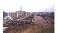 One of the last freights to enter the Leyland Motors complex, a train of oil tankers, seen around 1981. The Class 47 is running round while the resident industrial Fowler diesel shunter lurks in the background. Although not used for thirty years the sidings are still in place and the Fowler was only removed a few years ago (into preservation on the proposed Poulton to Fleetwood line). View north towards Preston with the WCML to the right. <br><br>[Mark Bartlett //1981]