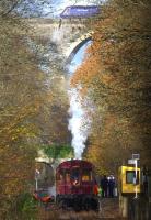 GWR Steam Railmotor no 93 pauses at Coombe Junction on 18 November as a First Great Western HST passes overhead on the main line.<br><br>[Ian Dinmore 18/11/2012]