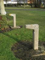 These hitching posts for ponies in a Dalgety Bay park look suspiciously like railway platform supports - perhaps from Donibristle Halt...?  [see image 32608]<br><br>[Notes and Queries 20/11/2012]