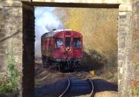 Approaching St Keyne Wishing Well Halt on 18 November is restored GWR Steam Railmotor no 93.<br><br>[Ian Dinmore /11/2012]