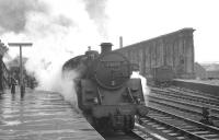 Summer Saturday at Carlisle. Corkerhill Standard Class 5 4-6-0 no 73079 obliterates Black 5 shedmate 44723, and much else besides, at platform 1 on 30 July 1966. The pair will shortly head north with train 1S93.<br><br>[K A Gray 30/07/1966]