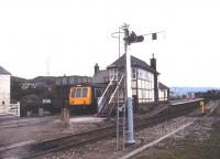 A Carlisle - Barrow DMU calls at Foxfield in May 1990. <br><br>[Ian Dinmore /05/1990]
