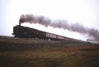Last shot of the day? Train 1X37 climbing Shap during rapidly fading light one afternoon in the mid sixties. The train locomotive is no 70034 <I>'Thomas Hardy'</I> which spent its final year at Kingmoor shed prior to withdrawal by BR in May 1967.   <br><br>[Robin Barbour Collection (Courtesy Bruce McCartney) //]