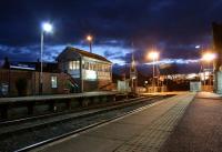 In the late afternoon of 7 December 2012, Bare Lane signal box stands guard over the B5275 level crossing with just 30 hours to go before it closes and the duties are taken over by Preston PSB. [See recent news item]<br>
<br><br>[John McIntyre 07/12/2012]