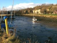 View across the inner harbour at Charlestown on 7 December.  The branch line ran below the lime kilns with a siding above to feed the furnaces and many more to serve coal hoists along the dock on the far left.<br><br>[Bill Roberton 07/12/2012]