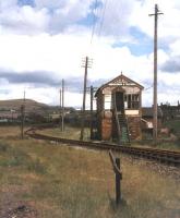 The old signal box at Abersychan and Talywain, to the north of Pontypool, in 1977. The station here had closed to passengers in May 1941.<br><br>[Ian Dinmore //1977]