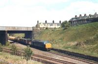 EE Type 4 no 40121 with a weedkiller train, photographed approaching Bowling Junction in April 1981. The train is about to come off the Bradford avoiding line and join the main line south towards Halifax. <br><br>[David Pesterfield 29/04/1981]