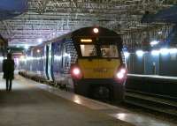 334012 at Waverley's platform 17 with the 18.21 to Garscadden, on 31 December 2012.<br><br>[Bill Roberton 31/12/2012]