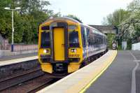 158702 <I>'BBC Scotland 75 Years'</I> southbound at Inverkeithing on 19 May 2011.<br><br>[Colin Miller 19/05/2011]