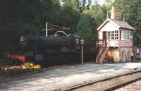 7819 <I>Hinton Manor</I>, looking in need of some TLC, lurks behind the signal box at Highley in September 1997.<br><br>[Colin Miller 22/09/1997]