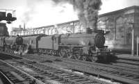 Edge Hill Black 5 no 45069 standing at Carlisle platform 4 with a southbound (presumably Liverpool) train on 7 August 1965, with a Jubilee waiting on the middle road.<br><br>[K A Gray 07/08/1965]