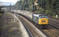 Peak No. 54 <I>'The Royal Pioneer Corps'</I> speeds south at Tapton Junction, just north of Chesterfield, on 20 July 1971 (the signal box is visible through the road bridge in the background). Train 1V99 is the 16.15 Newcastle Central to Bristol Temple Meads, which was not scheduled to stop at Chesterfield.<br><br>[Bill Jamieson 20/07/1971]