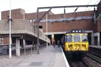 A class 310 EMU stands at Walsall station in 1984 on a Birmingham - Rugeley service.<br><br>[Ian Dinmore //1984]