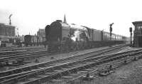 Doncaster based A2 Pacific no 60520 <I>'Owen Tudor'</I> approaching its home station from the south on 8 September 1962. The train is the 9am Kings Cross - Edinburgh.<br><br>[K A Gray 08/09/1962]