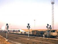 Steam and diesel hauled trains at Millerhill Up Yard reception sidings on 23rd February 1963.<br><br>[Frank Spaven Collection (Courtesy David Spaven) 23/02/1963]