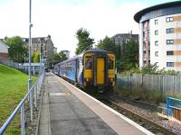 156437 forming the 12.08 ex-Glasgow Central stands at Paisley Canal shortly after arrival on 28 September 2012. The last scheduled DMU service ran some 7 weeks later when branch electrification was completed [see image 41078].<br><br>[John Furnevel 28/09/2012]