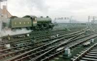 K1 no 2005 double heads Black 5 no 44767 out of Newcastle on the Carlisle route on 24 October 1981. The train is the NELPG 15th Anniversary Tour which had originated from Middlesbrough.<br><br>[Colin Alexander 24/10/1981]