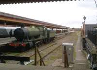 That steam locomotive (Churchward 2-8-0 no 2885) looks badly in need of some spit and polish - but the 67/DVT combination looks excellent. View South-East from the concourse at Birmingham Moor Street on 9 November 2012.<br><br>[Ken Strachan 09/11/2012]