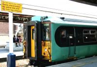 Victoria-bound emu 455838 calls at Clapham Junction on 21 July 2005.<br><br>[John Furnevel 21/07/2005]