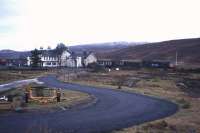 Isolated Achnasheen's now sadly gone hotel dominates this lonely 1970s scene.<br><br>[Frank Spaven Collection (Courtesy David Spaven) //]
