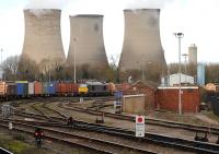 DBS 67006 <I>Royal Sovereign</I> in Didcot sidings on 5 February with a freight destined for the MOD depot at Bicester.<br><br>[Peter Todd 05/02/2013]