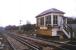 The SER signal box at Battle, photographed from the level crossing in February 1986. [See image 41763]<br><br>[Ian Dinmore 10/02/1986]