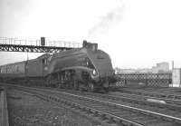 A 1960s scene on the King Edward Bridge as A4 Pacific 60026 <I>Miles Beevor</I> completes the Tyne crossing from Newcastle to Gateshead with a train for Kings Cross.<br><br>[K A Gray //]