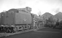 BR Standard class 5 4-6-0 no 73144 stands in a crowded shed yard at Carlisle Kingmoor in April 1966.<br><br>[K A Gray 30/04/1966]